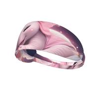 YYHWHJDE Fascia elastica estiva da donna a prova di sudore con elefante che dorme con luna rosa