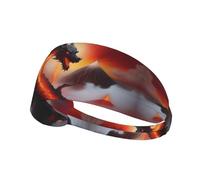 YYHWHJDE Fascia elastica estiva da donna a prova di sudore con immagine di drago sul vulcano