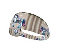 YYHWHJDE Fascia elastica estiva da donna a prova di sudore con immagine di unicorno