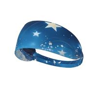 YYHWHJDE Fascia elastica estiva da donna, a prova di sudore, motivo cielo stellato, colore blu