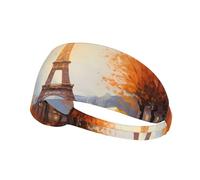 YYHWHJDE Fascia elastica estiva da donna a prova di sudore, motivo: Torre Eiffel, Parigi, quadro dipinto