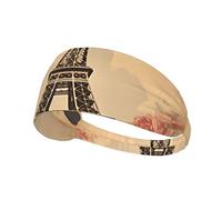 YYHWHJDE Fascia elastica estiva da donna, con immagine di Parigi, Torre Eiffel e farfalle, stile vintage, a prova di sudore