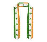 YYHWHJDE Fascia in raso appiattito con bandiera irlandese, stola per laurea, 182,9 cm, regalo di laurea per lei/lui, Appiattito, Taglia unica