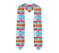 YYHWHJDE Fascia in raso appiattito con due fenicotteri immagine scialle laurea 182,9 cm, regalo di laurea per lei/lui, Angolo acuto, Taglia unica