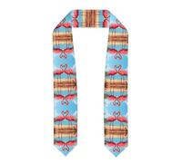 YYHWHJDE Fascia in raso appiattito con due fenicotteri immagine scialle laurea 182,9 cm, regalo di laurea per lei/lui, Appiattito, Taglia unica