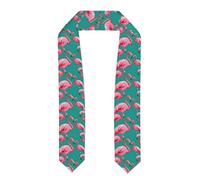 YYHWHJDE Fascia in raso appiattito con immagine di fenicotteri rosa, stola per laurea 182,9 cm, regalo per lei/lui, Appiattito, Taglia unica