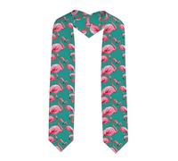 YYHWHJDE Fascia in raso appiattito con immagine di fenicotteri rosa, stola per laurea 182,9 cm, regalo per lei/lui, Angolo acuto, Taglia unica