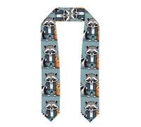 YYHWHJDE Fascia in raso appiattito con immagine di procione carino, stola per laurea 182,9 cm, regalo per lei/lui, Appiattito, Taglia unica