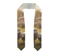 YYHWHJDE Fascia in raso appiattito con molte pecore carine immagine scialle laurea laurea stola 182,9 cm, regalo di laurea per lei/lui, Appiattito, Taglia unica