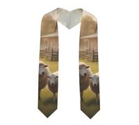 YYHWHJDE Fascia in raso appiattito con molte pecore carine immagine scialle laurea laurea stola 182,9 cm, regalo di laurea per lei/lui, Angolo acuto, Taglia unica