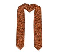 YYHWHJDE Fascia in raso appiattito con motivo a strisce di tigre arancione modello scialle laurea 182,9 cm, regalo di laurea per lei/lui, Angolo acuto, Taglia unica
