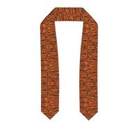 YYHWHJDE Fascia in raso appiattito con motivo a strisce di tigre arancione modello scialle laurea 182,9 cm, regalo di laurea per lei/lui, Appiattito, Taglia unica