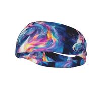 YYHWHJDE - Fascia sportiva decorativa per il sudore, con stampa di unicorno, elastica, traspirante, morbida e traspirante, per uomini e donne