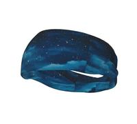 YYHWHJDE - Fascia sportiva decorativa per il sudore con stampa "La bellezza sotto il cielo notturno", elastica, traspirante, morbida e traspirante, per uomini e donne