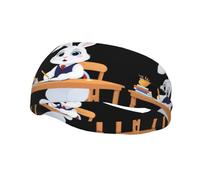 YYHWHJDE - Fascia sportiva decorativa per il sudore, motivo: coniglietto bianco che fa i compiti, elastica, traspirante, morbida e traspirante, per uomini e donne