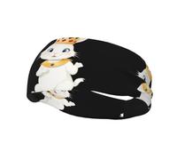 YYHWHJDE - Fascia sportiva decorativa per il sudore, motivo: coniglietto bianco che indossa una corona, elastica, traspirante, morbida e traspirante, per uomini e donne