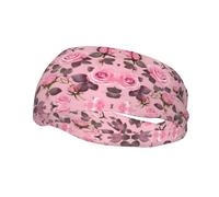 YYHWHJDE - Fascia sportiva versatile con stampa di rose rosa, fascia elastica e traspirante per yoga, fitness