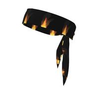 YYHWHJDE Fiamma che brucia nel buio Modello Foulard sportivo, assorbe il sudore e traspirante, fascia per capelli movimento, fazzoletto su entrambi i lati