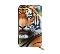 YYHWHJDE Fierce tiger Picture Portafoglio lungo in pelle progettato per ragazze e donne alla moda elegante e personalizzato 19 x 10,5 cm, nero, taglia unica, Nero , Taglia unica