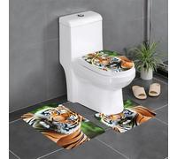 YYHWHJDE Fierce Tiger Picture - Set di 3 tappetini da bagno, antiscivolo, ad asciugatura rapida