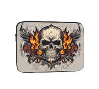 YYHWHJDE Fire Skull Printing Custodia portatile per laptop da 13 pollici borsa antiurto per uomini e donne viaggi d'affari e ufficio uso quotidiano