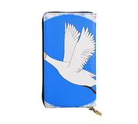 YYHWHJDE Flying White Goose - Portafoglio lungo in pelle con motivo a oche, progettato per ragazze e donne alla moda, elegante e personalizzato, 19 x 10,5 cm, nero, taglia unica, Nero , Taglia unica