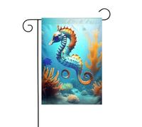 YYHWHJDE Fondale marino corallo cavalluccio marino modello asta da giardino decorazione cortile esterno moda 30,5 x 45,7 cm