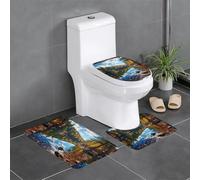 YYHWHJDE Forest Lakes of New Hampshire modello antiscivolo tappetino tre pezzi set bagno tappeto antiscivolo durevole