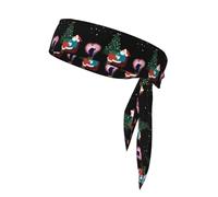 YYHWHJDE Foulard double-face con stampa di Babbo Natale che guarda fuochi d'artificio per donne e uomini, regolabile per tutte le circonferenze della testa