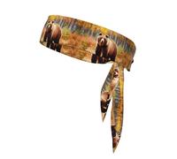 YYHWHJDE Foulard sportivo a doppio lato con motivo a orso marrone, asciugatura rapida, traspirante per donne, ragazze e uomini