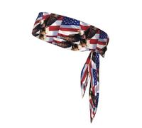 YYHWHJDE Foulard sportivo con aquila patriottica USA con stampa bandiera americana, fascia casual, elastica, assorbe il sudore, regolabile, antiscivolo