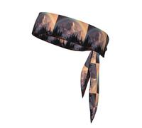 YYHWHJDE Foulard sportivo con motivo arcobaleno dietro le montagne, assorbe il sudore e traspirante, fascia per capelli, fazzoletto su entrambi i lati