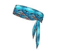 YYHWHJDE Foulard sportivo con motivo balene sotto il mare, assorbe il sudore e traspirante, fascia per capelli, fazzoletto su entrambi i lati
