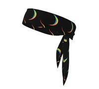 YYHWHJDE Foulard sportivo con motivo di corvi sopra l'arcobaleno, assorbe il sudore e traspirante, fascia per capelli con movimento, fazzoletto su entrambi i lati