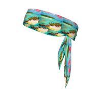 YYHWHJDE Foulard sportivo con motivo paesaggi caraibici, assorbe il sudore e traspirante, fascia per capelli con movimento, fazzoletto su entrambi i lati