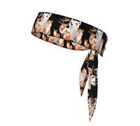 YYHWHJDE Foulard sportivo con stampa di piccoli animali sulla neve, fascia casual, elastica, assorbe il sudore, regolabile, antiscivolo