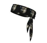YYHWHJDE Foulard sportivo con stampa di un lupo brutale, assorbe il sudore e traspirante, fascia per capelli con movimento, fazzoletto su entrambi i lati