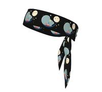 YYHWHJDE Foulard sportivo double-face con motivo con piccola barca sulla luna e stelle, asciugatura rapida, traspirante per donne, ragazze e uomini