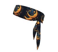 YYHWHJDE Foulard sportivo double-face con motivo luna addormentata e stelle, asciugatura rapida, traspirante per donne, ragazze e uomini