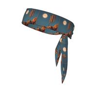 YYHWHJDE Foulard sportivo double-face con stampa a vento sotto la luna, per donne e uomini, regolabile per tutte le circonferenze della testa