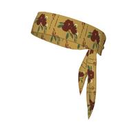 YYHWHJDE Foulard sportivo double-face con stampa di fiori di luna rossa, asciugatura rapida, traspirante per donne, ragazze e uomini
