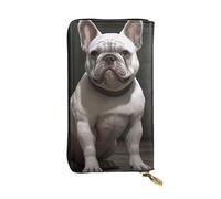 YYHWHJDE French Bulldog Picture Portafoglio lungo in pelle progettato per ragazze e donne alla moda elegante e personalizzato 19 x 10,5 cm, nero, taglia unica, Nero , Taglia unica