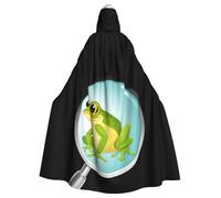 YYHWHJDE Frog In The Magnifying Glass Stampe Halloween Adulto Mantello Con Cappuccio Uomini E Donne Abbigliamento Mantello Gioco di Ruolo