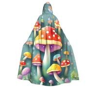 YYHWHJDE Funghi colorati svegli che stampano il mantello con cappuccio adulto di Halloween per le feste e gli eventi del costume