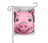 YYHWHJDE Funny Pink Pig Face Prints Garden flagpole outdoor cortile decorazione moda 30,5 x 45,7 cm