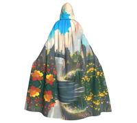 YYHWHJDE Fuori dal Castello Gate Pattern Halloween adulto mantello con cappuccio per varie feste e carnevale