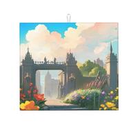 YYHWHJDE Fuori dal cuscinetto assorbente della cucina di stampa del portone del castello, microfibra assorbente eccellente, anti slittamento di grandi dimensioni