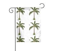 YYHWHJDE Gabbiano che vola verso l'albero di cocco Stampe Asta per bandiera da giardino decorazione per cortile esterno moda 30,5 x 45,7 cm