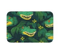 YYHWHJDE Gator Lurking Green Picture Crystal Velvet Lock Edge Tappeto per camera da letto, salotto, dormitorio, decorazione per la casa