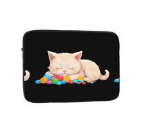 YYHWHJDE Gattino che dorme con immagine di caramelle custodia portatile antiurto per laptop da 17 pollici per uomini e donne viaggi d'affari, scuola e ufficio uso quotidiano